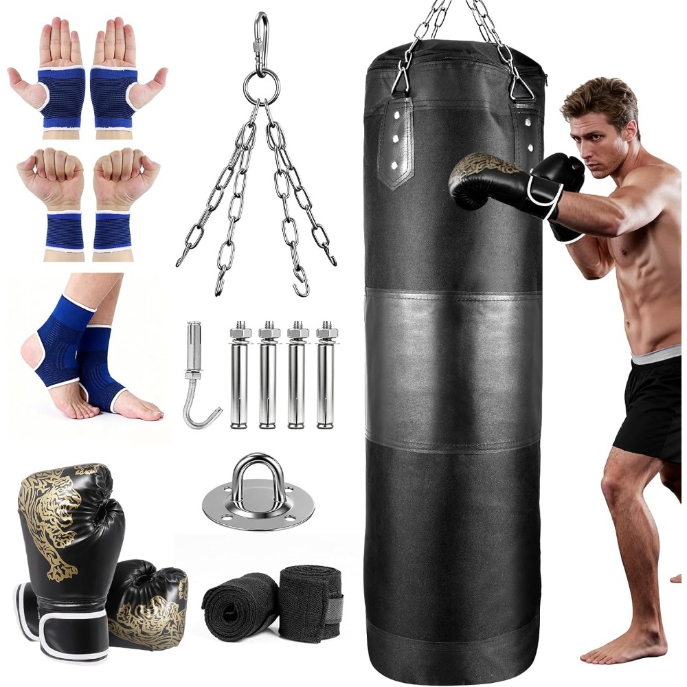 Boxing Glove Set - Saco de Pancadas de Couro Pesado